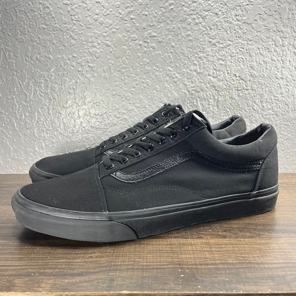 Vans Old Skool Triple Black Men's Black Shoes - Men's Size 14 - Picture 2 of 9